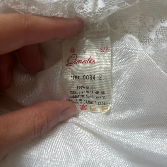 Vintage 80s White Slip, 1980s Lace Nightgown Dress - Picture 8 of 10